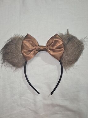 New Ewok Inspired Faux Fur Ear Headband with Sequin And Satin Bow Cosplay